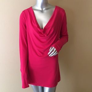 BCBG Maxazria Luna Azalea Long Sleeve Drape Top